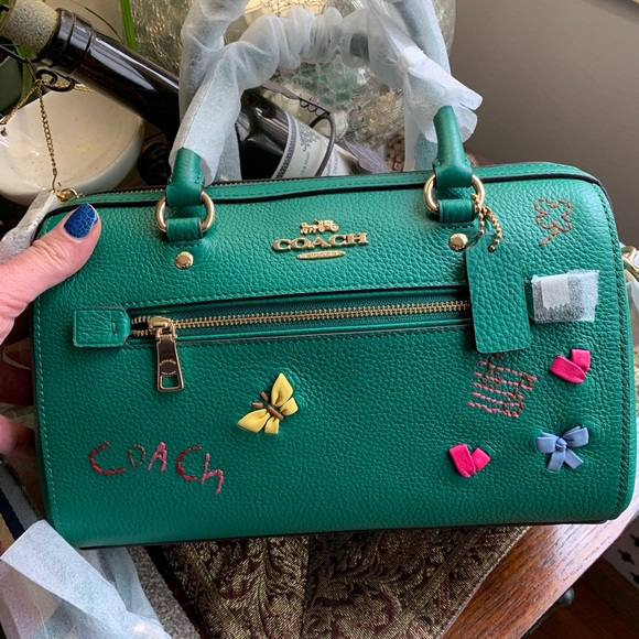 SOLD⛔️Authentic COACH Leather patches zip top satchel/Crosby - Picture 10 of 16